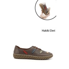 Gönderi(r) Kadın Vizon Antik Dolgu Taban Bağcıklı Hakiki Deri Comfort Ayakkabı