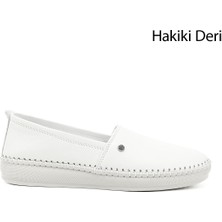 Gönderi(r) Kadın Beyaz Dolgu Taban Hakiki Deri Comfort Ayakkabı
