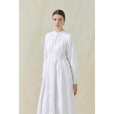 Merve Gültekin  Pamuk Fisto Elbise Beyaz