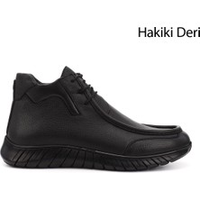 Gönderi(r) Erkek Siyah Fermuarlı Hakiki Deri  Bot