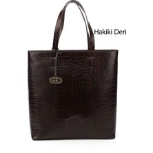 Gönderi(r) Kadın Kroko Kahve  Hakiki Deri El ve Omuz Çantası