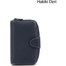 Gönderi(r) Kadın Laciverte Antrasit Dikey Hakiki Deri Cüzdan