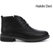Gönderi(r) Erkek Siyah Bağcıklı Kauçuk Taban Hakiki Deri klasik Bot