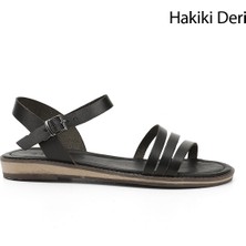 Gönderi(r) Kadın Siyah  Hakiki Deri Sandalet