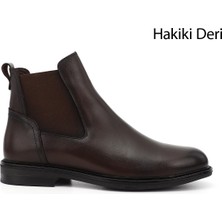 Gönderi(r) Erkek Kahve Antik Kauçuk Taban Hakiki Deri Chelsea Bot