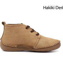 Gönderi(r) Kadın Hardal Nubuk Bağcıklı Hakiki Deri Comfort Bot