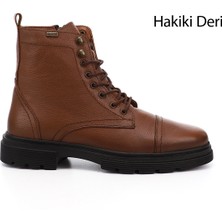 Gönderi(r) Erkek Taba Floter Fermuarlı Hakiki Deri Postal Bot