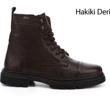 Gönderi(r) Erkek Koyu Kahve Floter Fermuarlı Hakiki Deri Postal Bot