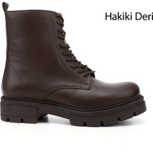 Gönderi(r) Kadın Kahve Antik Fermuarlı Hakiki Deri Postal Bot