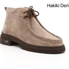 Gönderi(r) Kadın Vizon Süet  Bağcıklı Hakiki Deri Comfort Bot