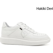 Gönderi(r) Kadın Beyaz Dolgu Taban Hakiki Deri Sneaker