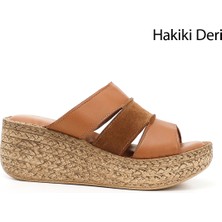 Gönderi(r) Kadın Taba Antik Dolgu Topuk Hakiki Deri Terlik