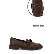 Gönderi(r) Kadın Kahve Antik Tokalı Hakiki Deri Loafer Ayakkabı