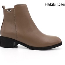 Gönderi(r) Kadın Vizon Antik Fermuarlı Kalın Topuklu Hakiki Deri Bot