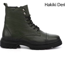 Gönderi(r) Erkek Haki Floter Fermuarlı Hakiki Deri Postal Bot