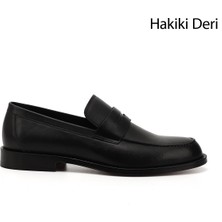 Gönderi(r) Erkek Siyah Kösele Taban Hakiki Deri Loafer Ayakkabı
