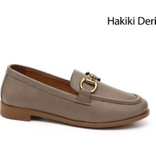Gönderi(r) Kadın Vizon Tokalı Hakiki Deri Loafer Ayakkabı