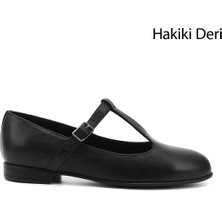 Gönderi(r) Kadın Siyah  Mary Jane Hakiki Deri Babet