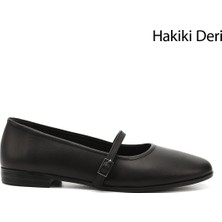 Gönderi(r) Kadın Siyah Mary Jane Hakiki Deri Babet