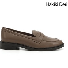 Gönderi(r) Kadın Vizon Antik Hakiki Deri Loafer Ayakkabı