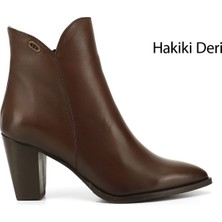 Gönderi(r) Kadın Kahve Antik Fermuarlı Sivri Burun Hakiki Deri Bot