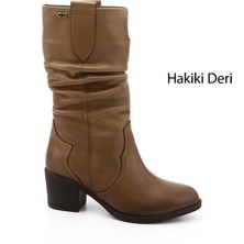 Gönderi(r) Kadın Vizon Antik  Kalın Topuklu Körüklü Hakiki Deri Çizme