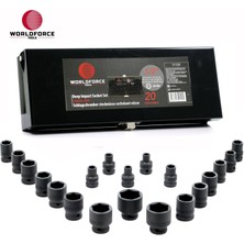 Worldforce World Force - Lokma Seti 20 Parça 1/2'' 6 Köşe (8- 24, 27, 30, 32MM) Metal Kutu
