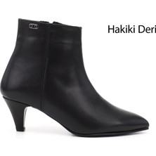 Gönderi(r) Kadın Siyah Fermuarlı Sivri Burun Hakiki Deri Bot