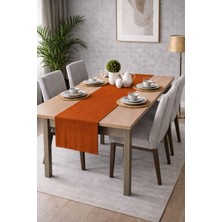 PerdeYap Kadife Dokulu Kiremit Renk Runner – Günlük Kullanıma Uygun, Bakımı Kolay 40 x 140 cm