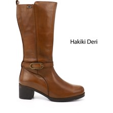 Gönderi(r) Kadın Taba Antik Kalın Topuklu Hakiki Deri Çizme