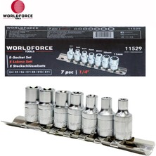 Worldforce World Force - E Lokma Seti 7 Parça 1/4'' (E4,E5,E6,E7,E8,E10,E11MM)