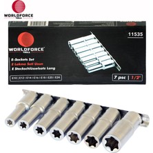 Worldforce World Force - E Lokma Seti Uzun 7 Parça 1/2'' (E10,E12,E14,E16,E18,E20,E24MM)