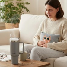 Any Morning Vaha 1200 ml Çelik Termos, Gri & Biggdesign Cats Elektrikli Sıcak Su Torbası Seti
