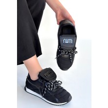 Shoegar Dissa Siyah Cilt Bağcıklı Paraşüt Detaylı Spor Ayakkabı