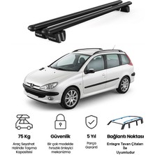 Today Auto Pençe Peugeot 206 Sw (2002-2007) Uyumlu Siyah Ara Atkı 109CM Port Bagaj Tavan Barı