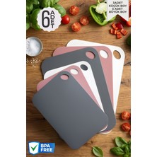 Nandy Home 6'lı Set Küçük-Büyük Boy Kesim Matı Seti - 3 Renk Kesme Tahtası