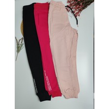 Moda Rüyası Yazı Detaylı Lastikli Kız Çocuk Eşofman Altı Pembe