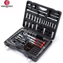 Worldforce World Force - Lokma Takımı 156 Parça S-Ultra 1/4''-3/8''-1/2'' Uzatmalı Cırcır