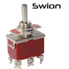 Swion MR-158-S 12MM Toggle Swıtch Büyük Boy On-Off-On 6p Vidalı Swıon 15A