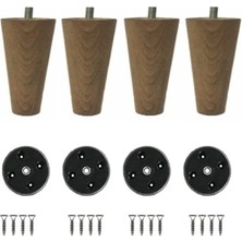 Cangul Ahşap 24 cm Ceviz Konik Ayak 4 Adet
