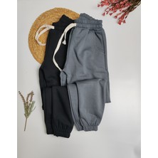 Moda Rüyası Beli Lastikli Jogger Erkek Çocuk Siyah Eşofman Altı 9-16 Yaş