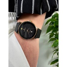 Arvens Vintage Kadran Siyah Erkek Kol Saati Paslanmaz Çelik Kasa Deri Kordon Sağlam Renk Atmaz