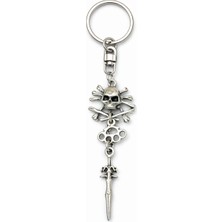 Herşey Nota Kafatası ve Sivri Figür Detaylı Metal Anahtarlık – Çok Parçalı Tasarım