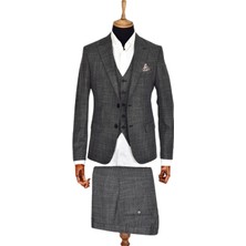 Suitmen Erkek Silim Fitt Çift Yırtmaçlı Yelekli Takım Elbise BGL-ST03413