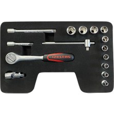 İzeltaş Izeltaş 1/4'' Altı Köşe Lokma Anahtar Takımı 15 Parça (Kutusuz) - 1107006015