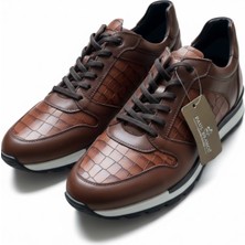 Zueofficial Erkek Hakiki Deri Günlük Spor Ayakkabı – Kahverengi, Bağcıklı, Rahat Taban