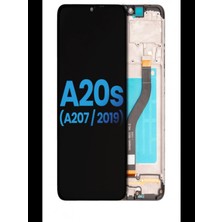 Cepaks Samsung Galaxy A20S Çıtalı (Kasalı) Siyah Dokunmatik Flycdı LCD Ekran Panel