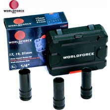 Worldforce World Force - Havalı Derin Lokma Anahtar Seti 3 Parça 1/2'' 6 Köşe (17,19,21MM)