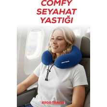 Viscofoam  Comfy Ortopedik Seyahat Yastığı Visco Boyun Destekli Seyahat Yastığı - Mavi | Ergo Travel