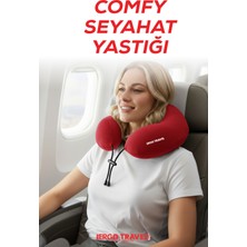 Viscofoam  Comfy Ortopedik Seyahat Yastığı Visco Boyun Destekli Seyahat Yastığı - Kırmızı | Ergo Travel